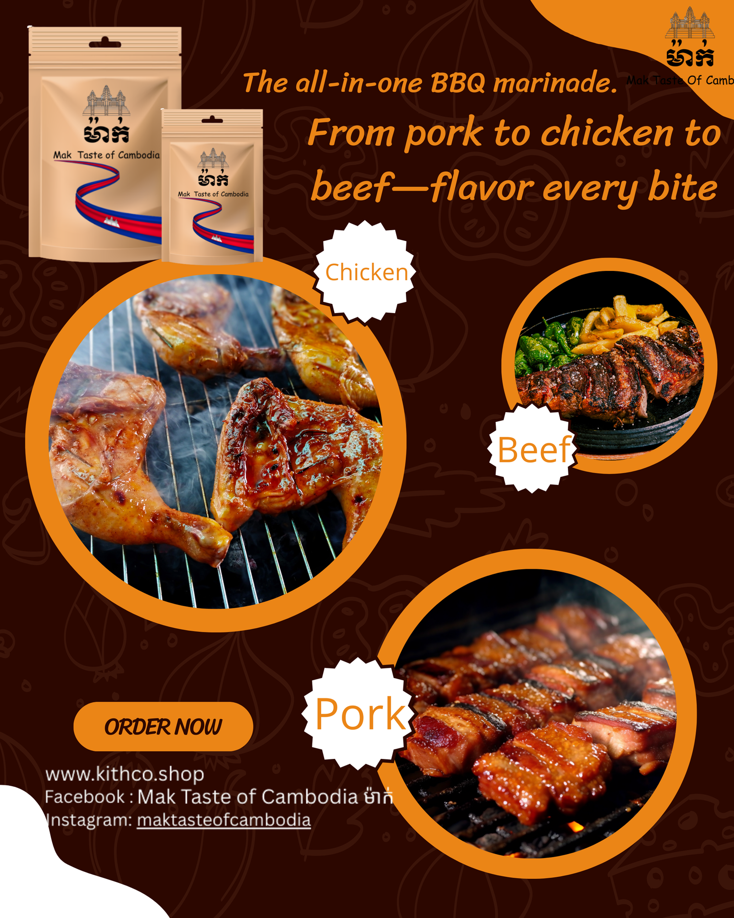 Mak Taste of Cambodia | Authentic Khmer Seasoning & Marinade Made in USA