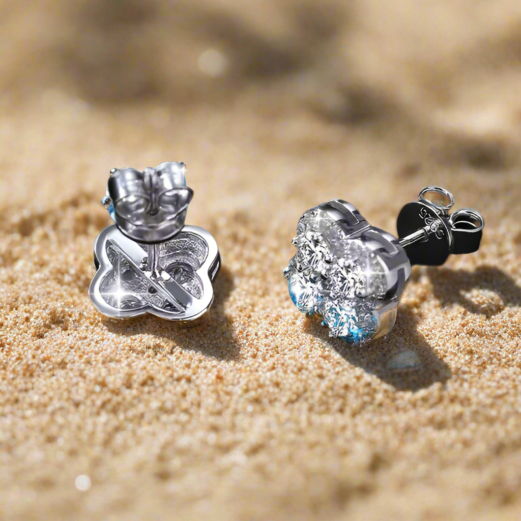 GRA Certified S925 Silver Inlaid Moissanite Four-Leaf Clover Flower Earrings – Elegant & Sparkling