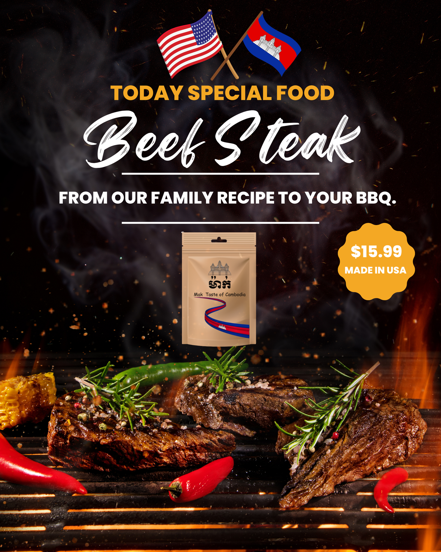 Mak Taste of Cambodia | Authentic Khmer Seasoning & Marinade Made in USA
